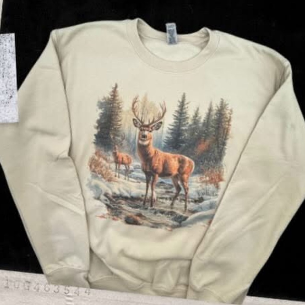 Vintage Deer Graphic Crewneck Sweatshirt - Picture 2 of 3